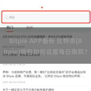 Bitpie APP备份 比特派(Bitpie)钱包如何设置每日限额？