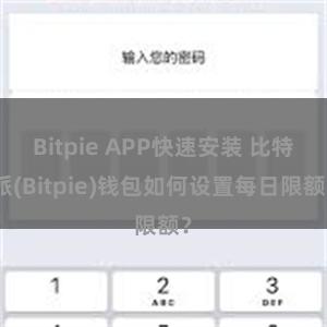 Bitpie APP快速安装 比特派(Bitpie)钱包如何设置每日限额？