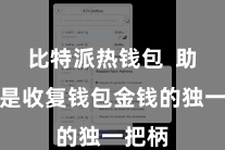 比特派热钱包  助记词是收复钱包金钱的独一把柄